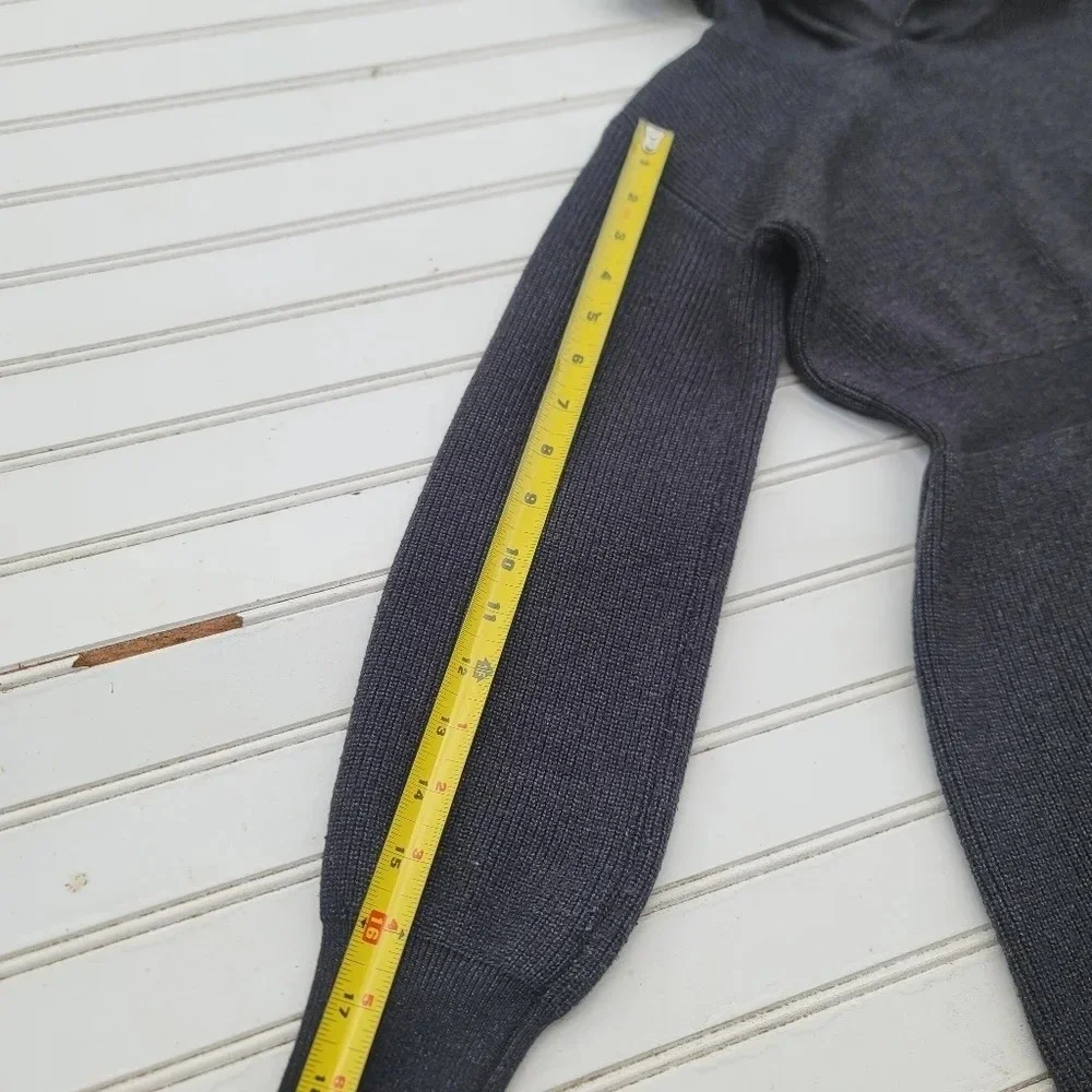 Danna Belle Hooded Sweater Dresses Girls Ribbed Charcoal Gray Long Sleeve Sz 12